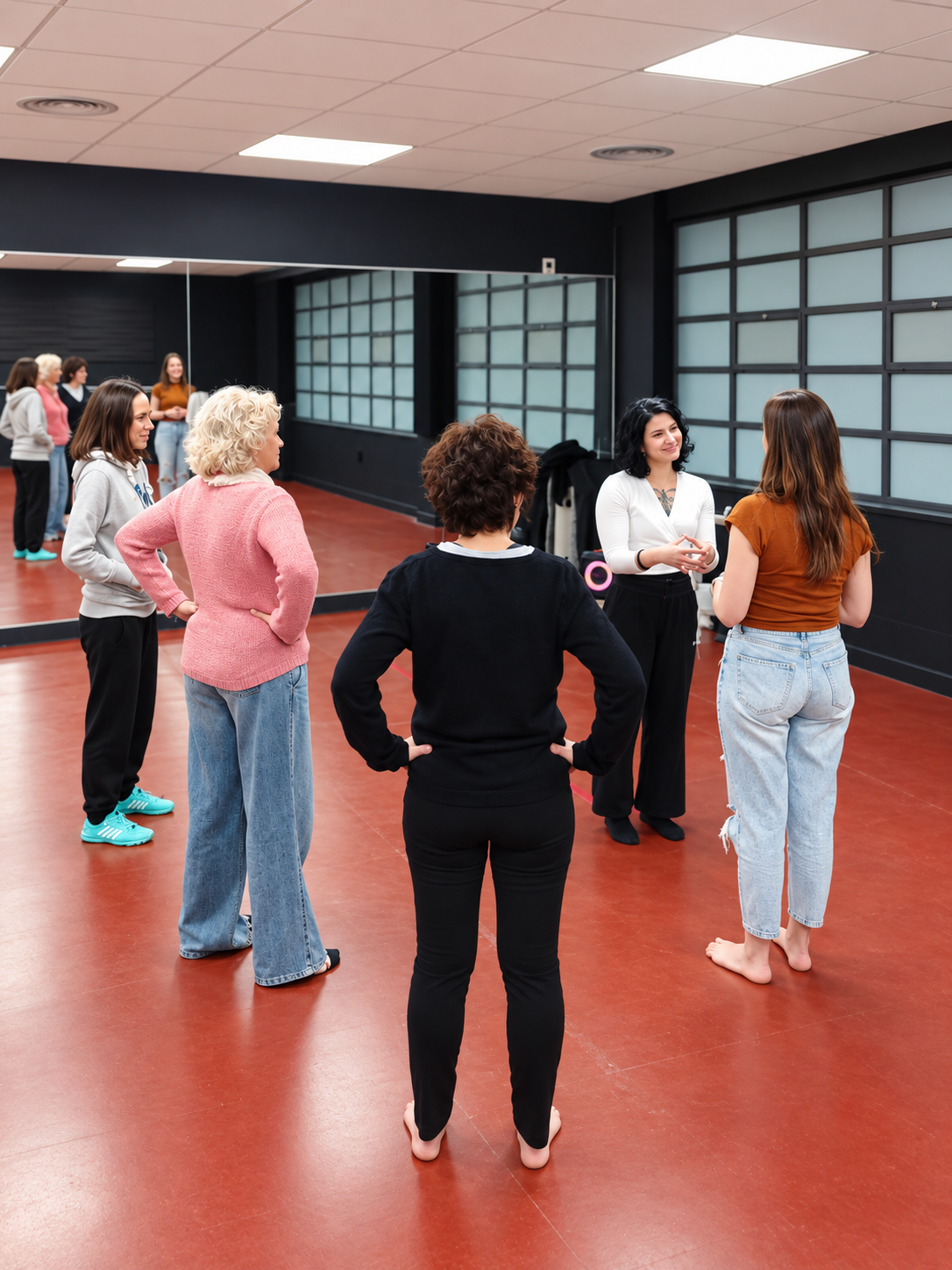 Clase de danza en un estudio moderno